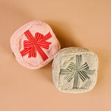 Square Teddy Pouch Holiday Bow