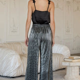 Pleated Metallic Pants