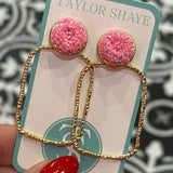 Bright Pink Glitter Hoop