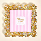 Square Scalloped Acrylic Frame - Gold Glitter