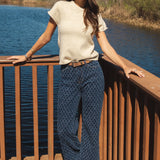 Diamond Denim Wide Leg Pant