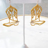 Mustard Cowboy Boot Earrings