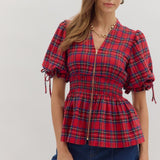 Holiday Plaid Top
