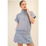 Modal Gray Quarter-Zip Top