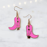 Pink Mini Boot Earrings