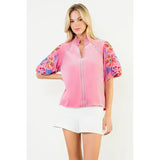Embroidered Velvet Top