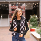 Reversible Black & Floral Puffer