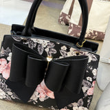 Black Floral Bow Bag