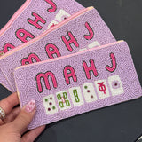 Purple Mahj Beaded pouch
