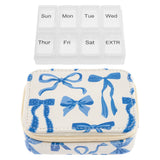 Blue Bow Travel Pill Case