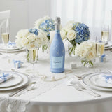 Blue Pearls and Prosecco Bottle Wraps