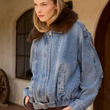 Fur & Denim Combo Jacket
