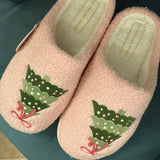Twinkling Trees Fuzzy Slippers