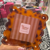 Square Scalloped Acrylic Frame - Tortoise