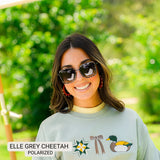 DAX Elle Grey Cheetah Polarized Sunglasses