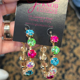 Multi-colored Crystal Hoops