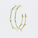 Celeste Pearl Hoop Earrings