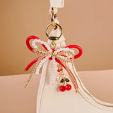 Layered Bows Cherry Bag Charm