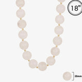 White Stone Bead Necklace
