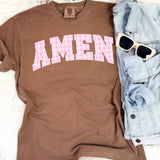 Gingham Pink Amen Tee