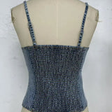 Embroidered Denim Tank