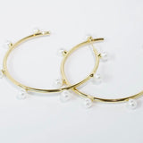 Celeste Pearl Hoop Earrings