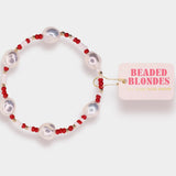 Crimson Red Sadie Pearl Bracelet