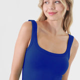 Royal Blue Chevron Crop