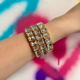 Gold Rectangle CZ Bracelet