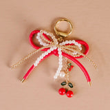 Layered Bows Cherry Bag Charm
