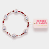 Maroon Sadie Pearl Bracelet
