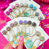 Glitter Top Hoop Earring