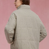 Gingham Lace Puffer jacket