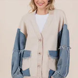Denim Knit Cardigan