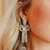Glam Crystal Bow Earrings