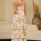Satin Floral Maxi Dress