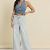 Gingham Smocked Halter Top