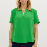 Green Classic Split Top