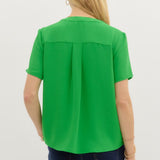 Green Classic Split Top