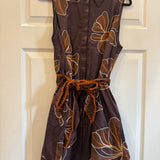 Brown Embroidered Floral Dress
