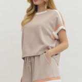 Oatmeal Stripe Short