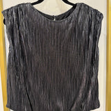 Pleated Metallic Blouse