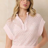 Pastel Pink Quarter Zip Sweater