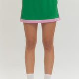 Contrast Mini Skirt Green