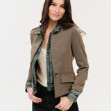 Lexington Check Mixed Media Jacket