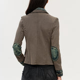Lexington Check Mixed Media Jacket