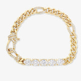 Knot Diamond Figaro Bracelet