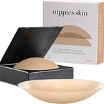 Nipple cover with packaging labeled 'nippies skin' on a white background
