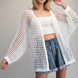 Open Knit White Cardigan