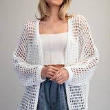 Open Knit White Cardigan